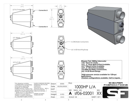 1000hp Single In/Out - HP Race Brands - Shearer Fabrications, Inc. - Intercooler