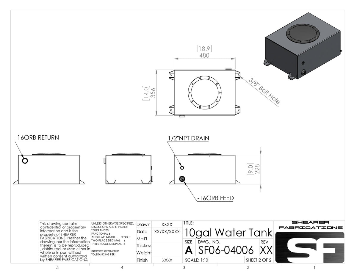 10gal Tank, Flip Lid - HP Race Brands - Shearer Fabrications, Inc. - Water Tank