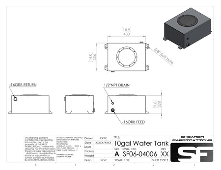 10gal Tank, Flip Lid - HP Race Brands - Shearer Fabrications, Inc. - Water Tank