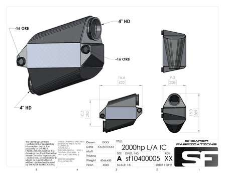 2000hp, Opposed, Single In/Out - HP Race Brands - Shearer Fabrications, Inc. - Intercooler