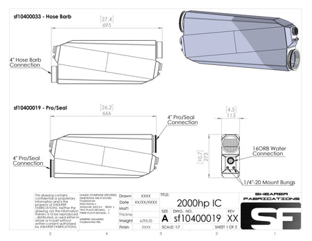 2000hp, Single In/Out - HP Race Brands - Shearer Fabrications, Inc. - Intercooler