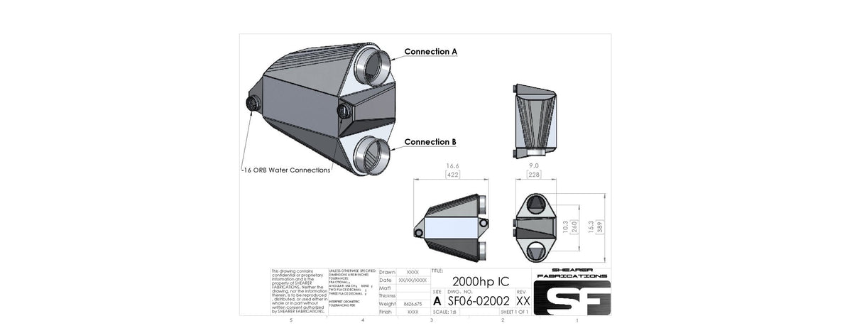 2000hp Single In/Out - HP Race Brands - Shearer Fabrications, Inc. - Intercooler
