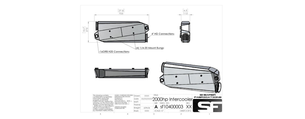 2000hp, Single In/Out - HP Race Brands - Shearer Fabrications, Inc. - Intercooler