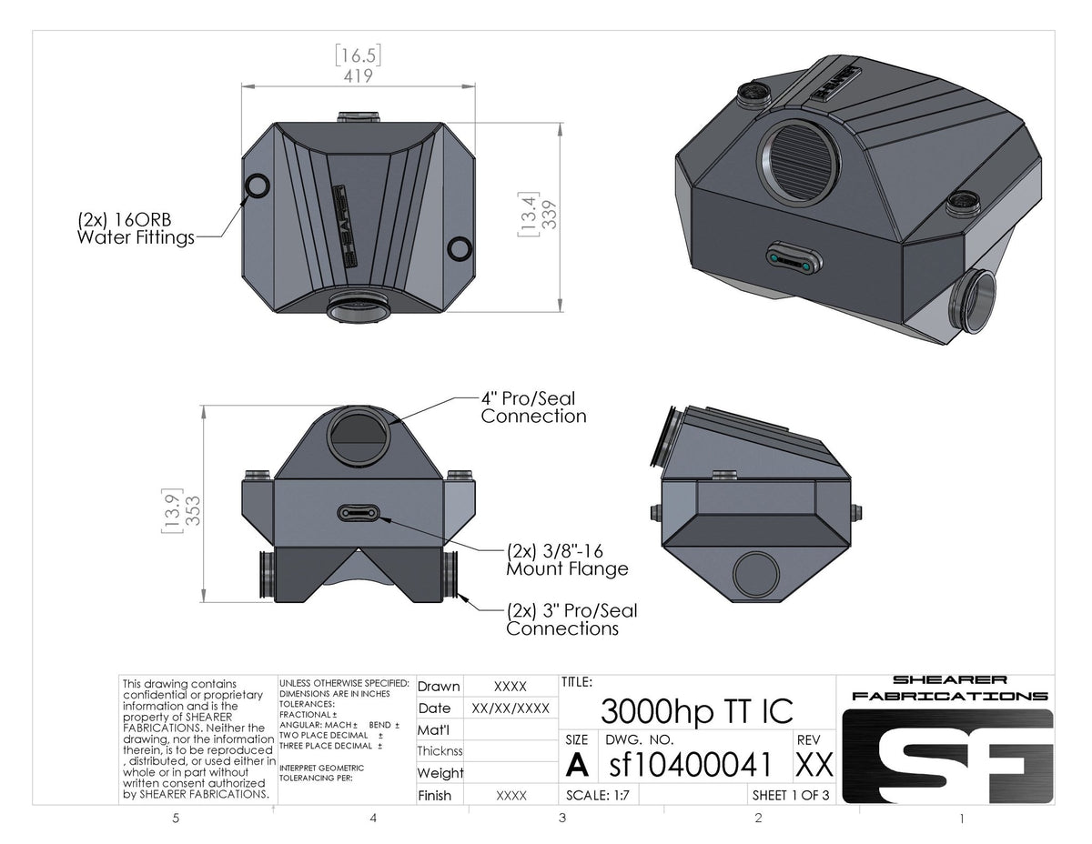 3000hp Dual In, Single Out - HP Race Brands - Shearer Fabrications, Inc. - Intercooler