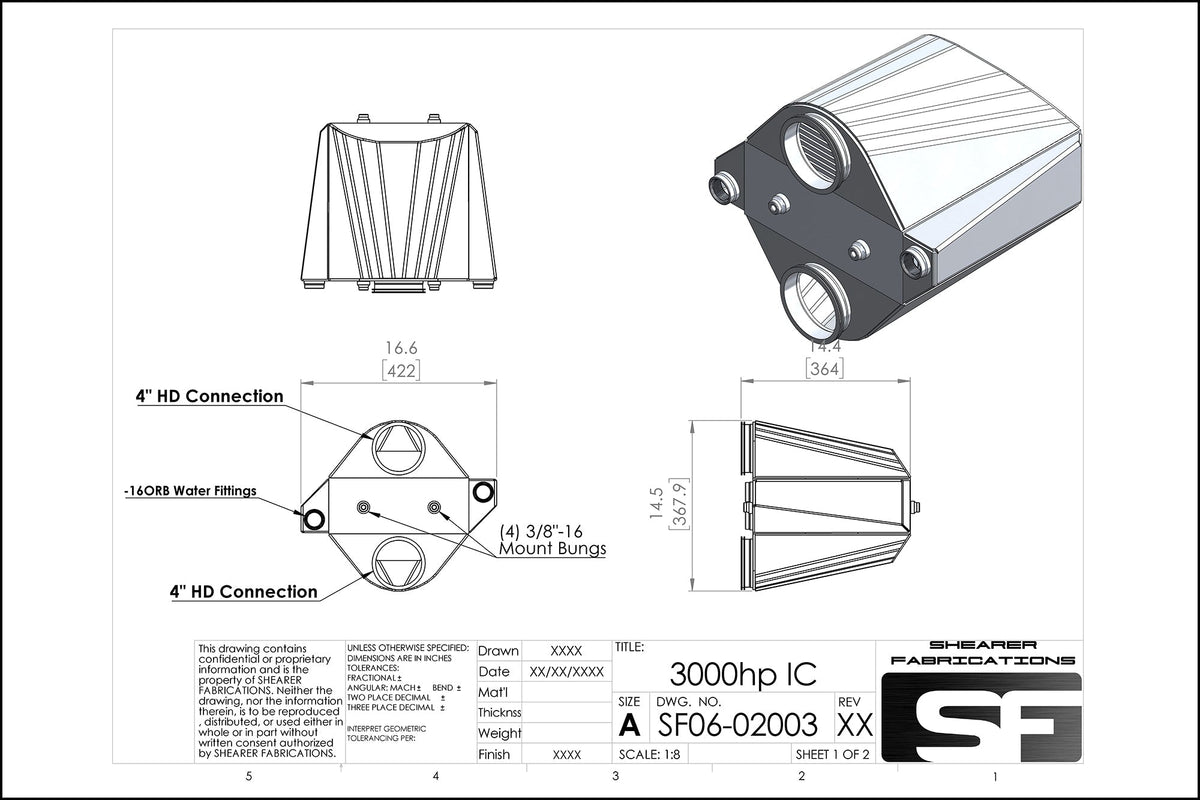 3000hp IC - HP Race Brands - Shearer Fabrications, Inc. - Intercooler