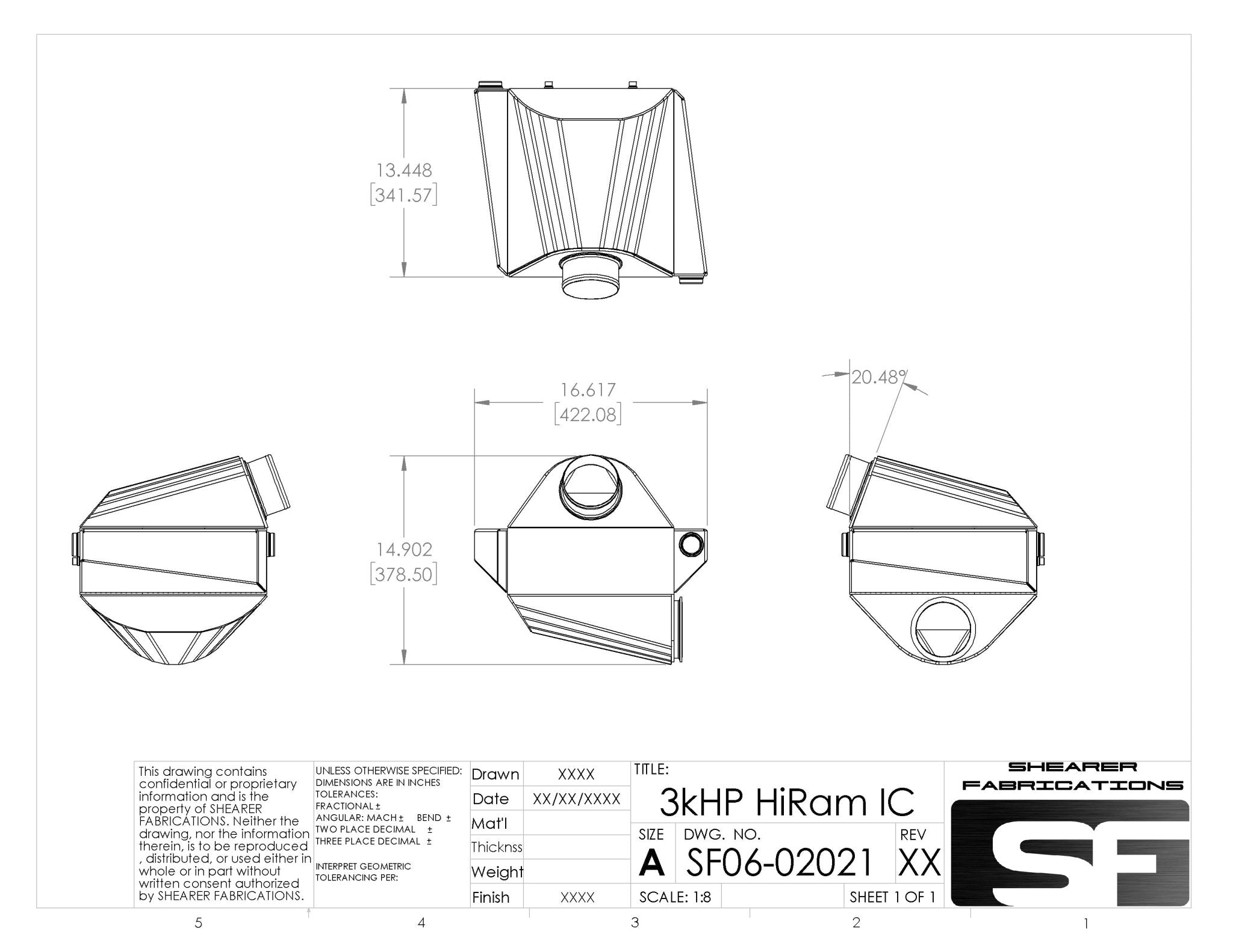 3000hp Single In, Single Out - HP Race Brands - Shearer Fabrications, Inc. - Intercooler