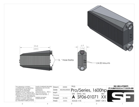 6th Gen Camaro IC Upgrade, 1600HP - HP Race Brands - Shearer Fabrications, Inc. - Intercooler