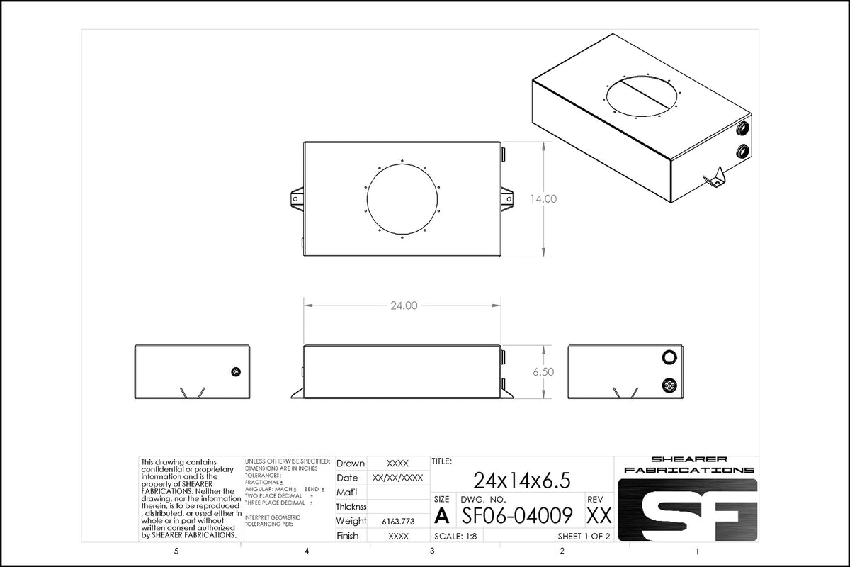 8.8 gal Tank, Flip Lid - HP Race Brands - Shearer Fabrications, Inc. - Water Tank