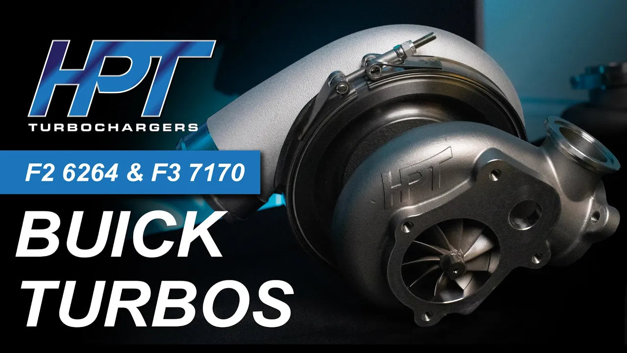 Load video: HPT Buick Turbos F2 6264 &amp; F3 7170