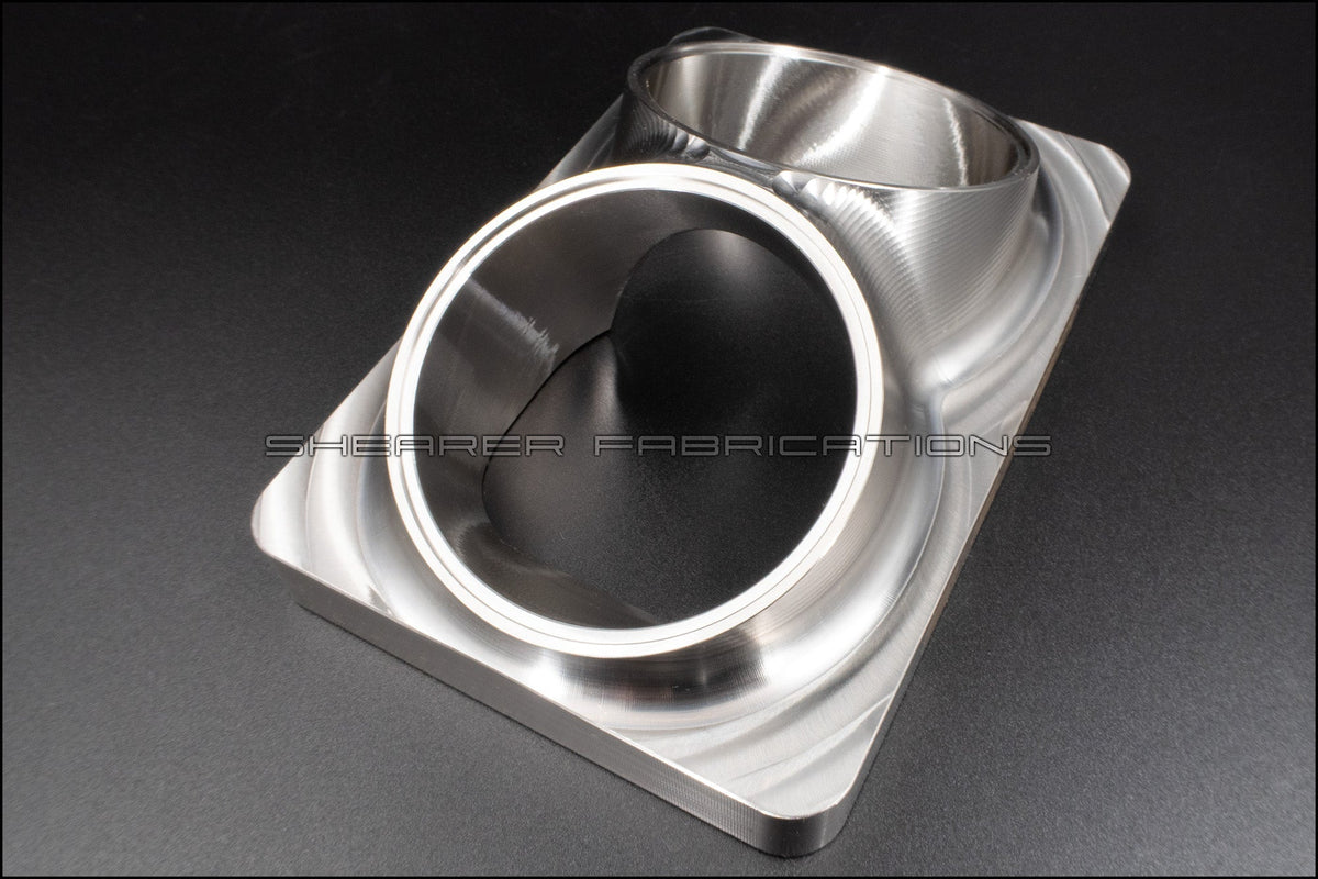 Canted Inlet T6 Open, Dual 2.5" - HP Race Brands - Shearer Fabrications, Inc. - Turbo Flange