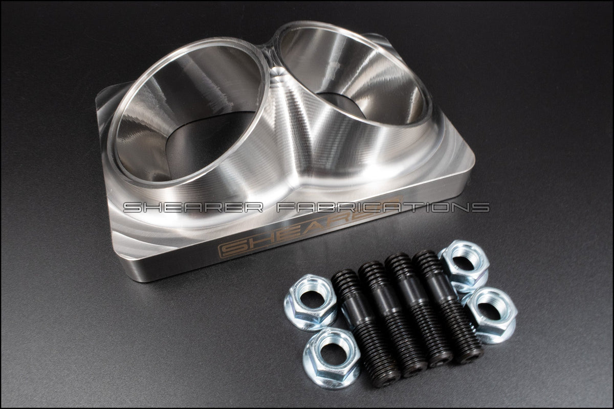 Canted Inlet T6 Open, Dual 2.5" - HP Race Brands - Shearer Fabrications, Inc. - Turbo Flange