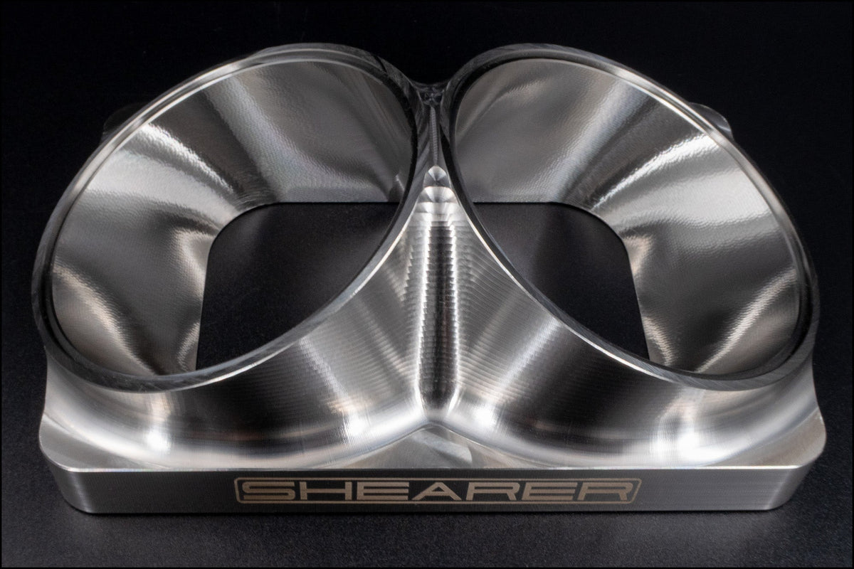 Canted Inlet T6 Open, Dual 3" - HP Race Brands - Shearer Fabrications, Inc. - Turbo Flange