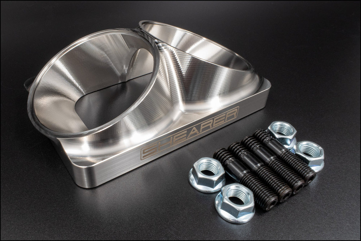 Canted Inlet T6 Open, Dual 3" - HP Race Brands - Shearer Fabrications, Inc. - Turbo Flange