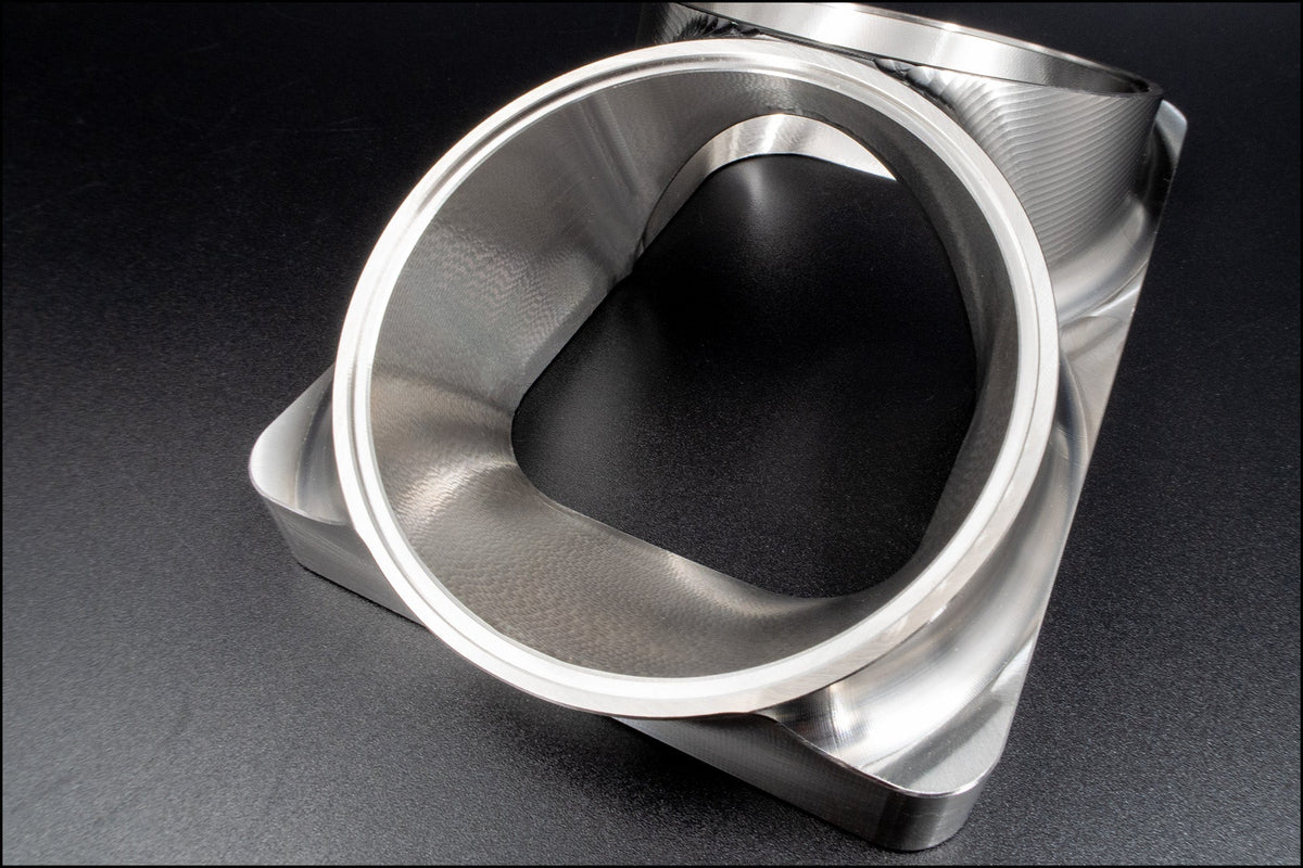 Canted Inlet T6 Open, Dual 3" - HP Race Brands - Shearer Fabrications, Inc. - Turbo Flange