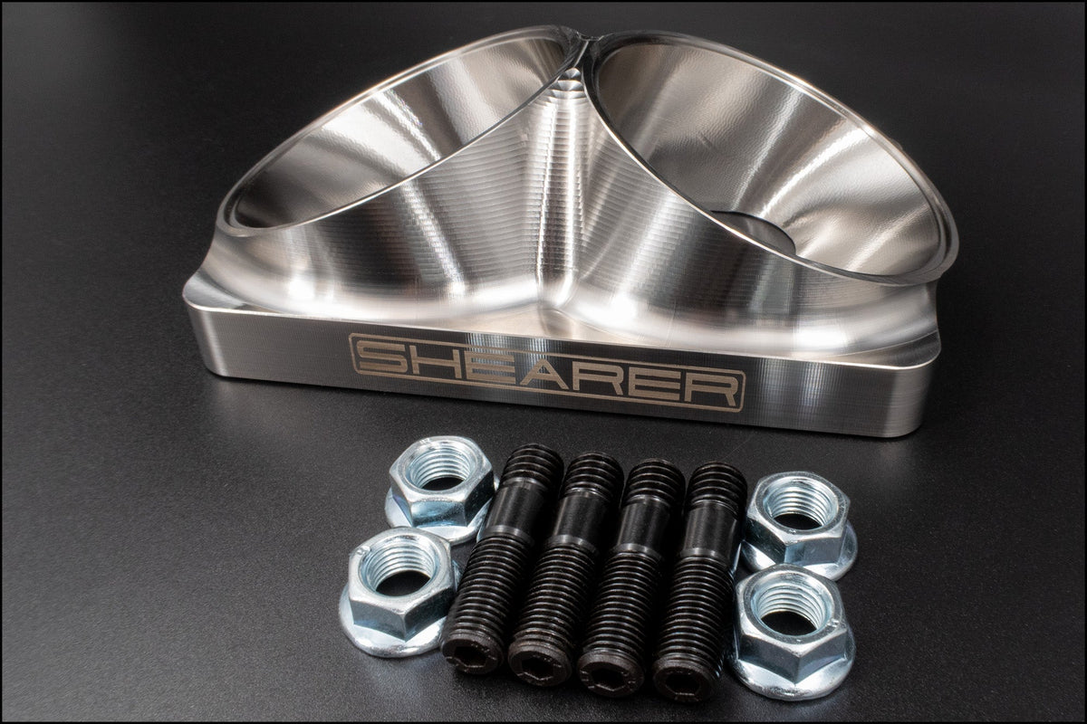 Canted Inlet T6 Open, Dual 3" - HP Race Brands - Shearer Fabrications, Inc. - Turbo Flange