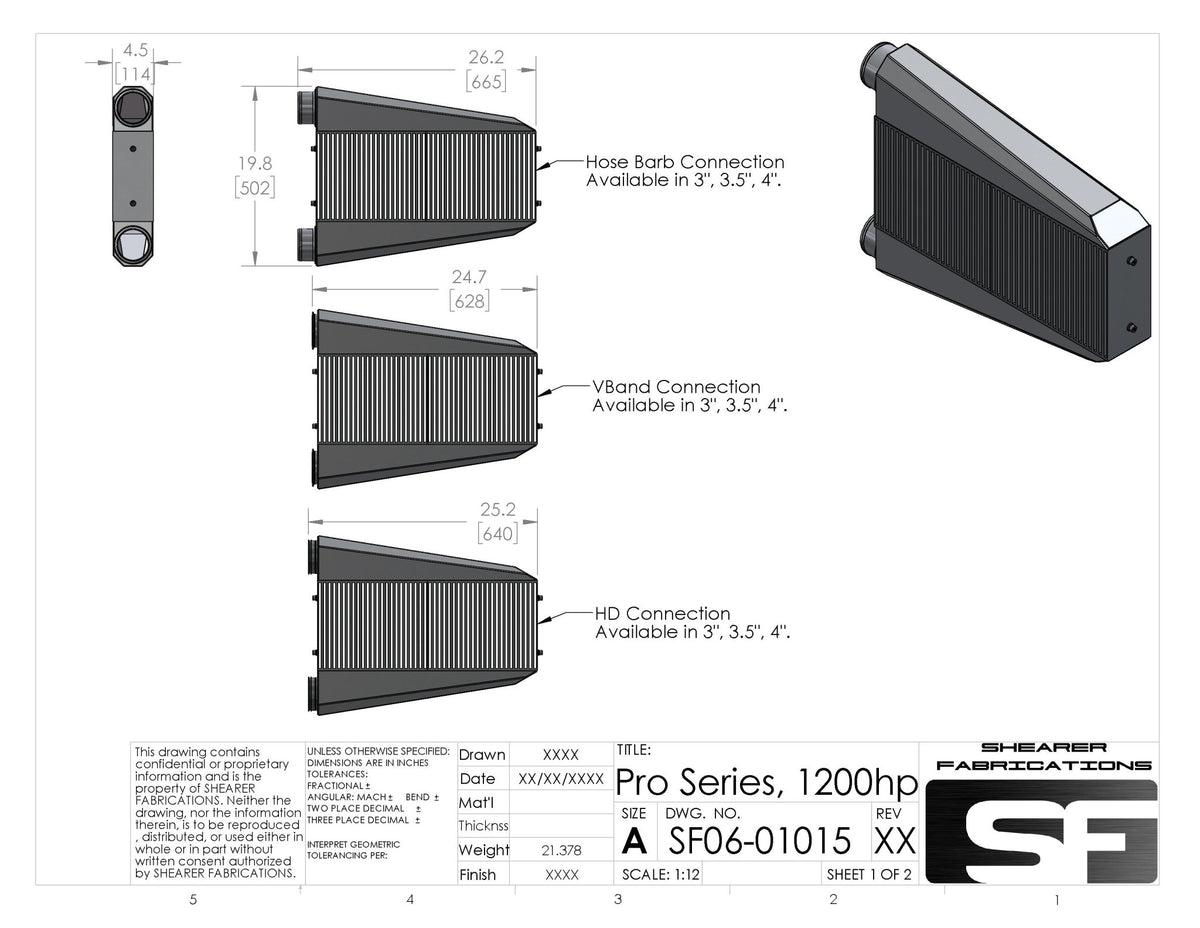 CTS-V V2 Single Inlet/Outlet Intercooler - HP Race Brands - Shearer Fabrications, Inc. - Intercooler