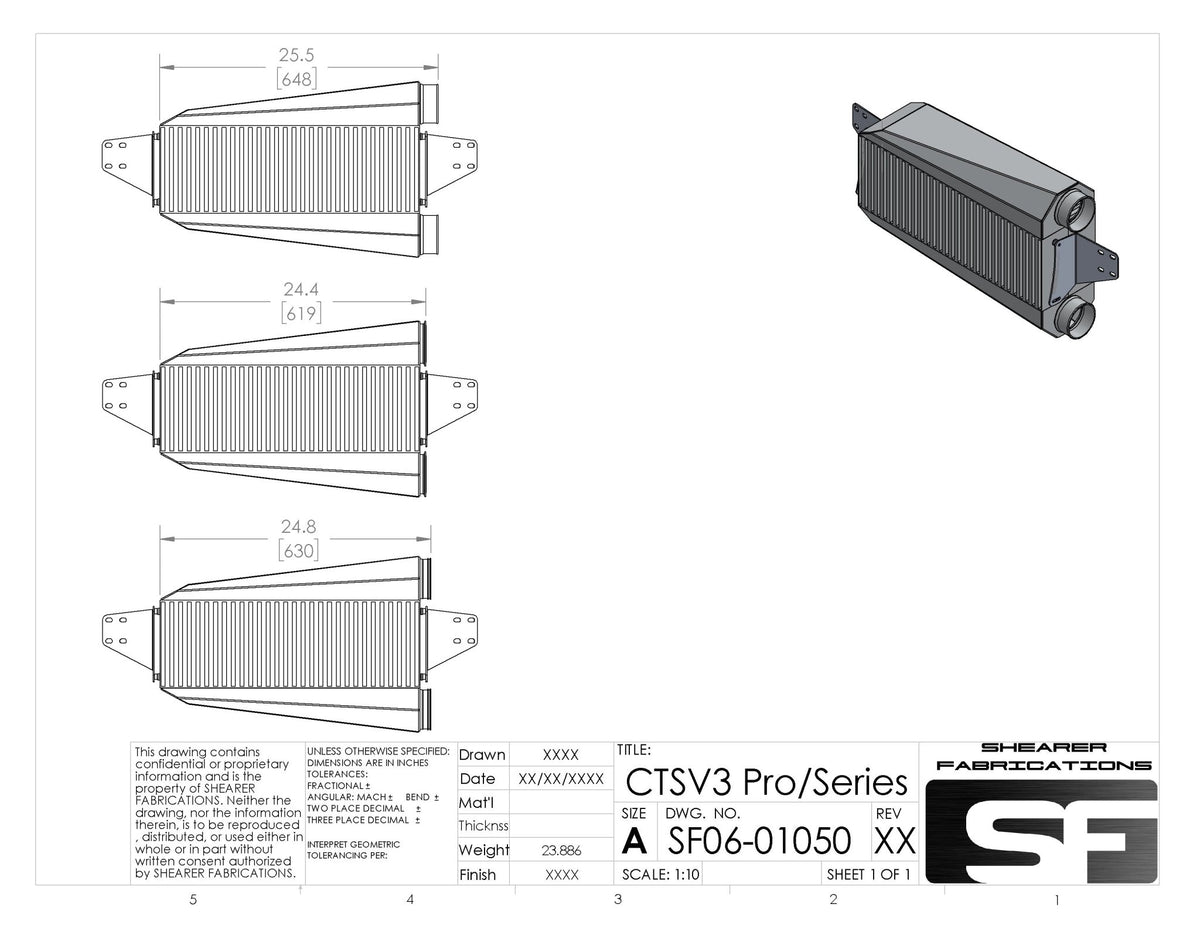 CTS-V V3 Pro/Series Intercooler - HP Race Brands - Shearer Fabrications, Inc. - Intercooler