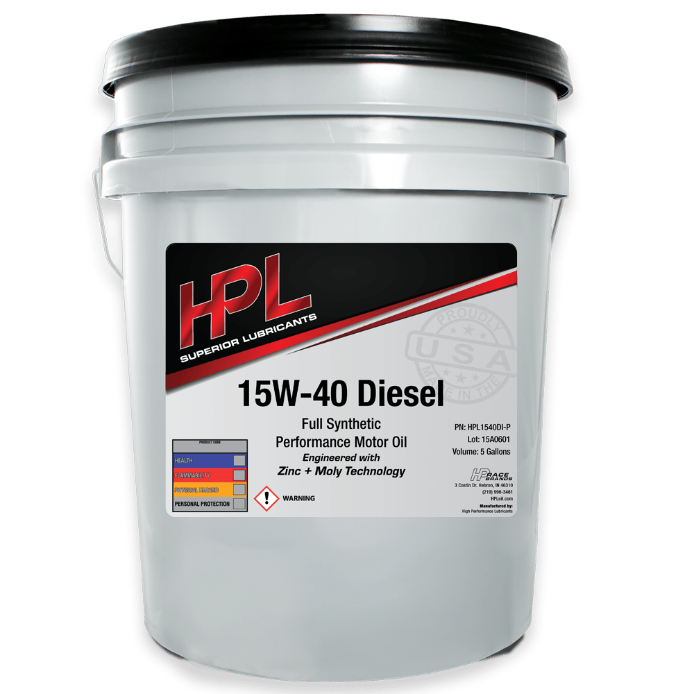 Diesel Motor Oil - 5 Gallon Pail - HP Race Brands - HPL Superior Lubricants - Engine Oil