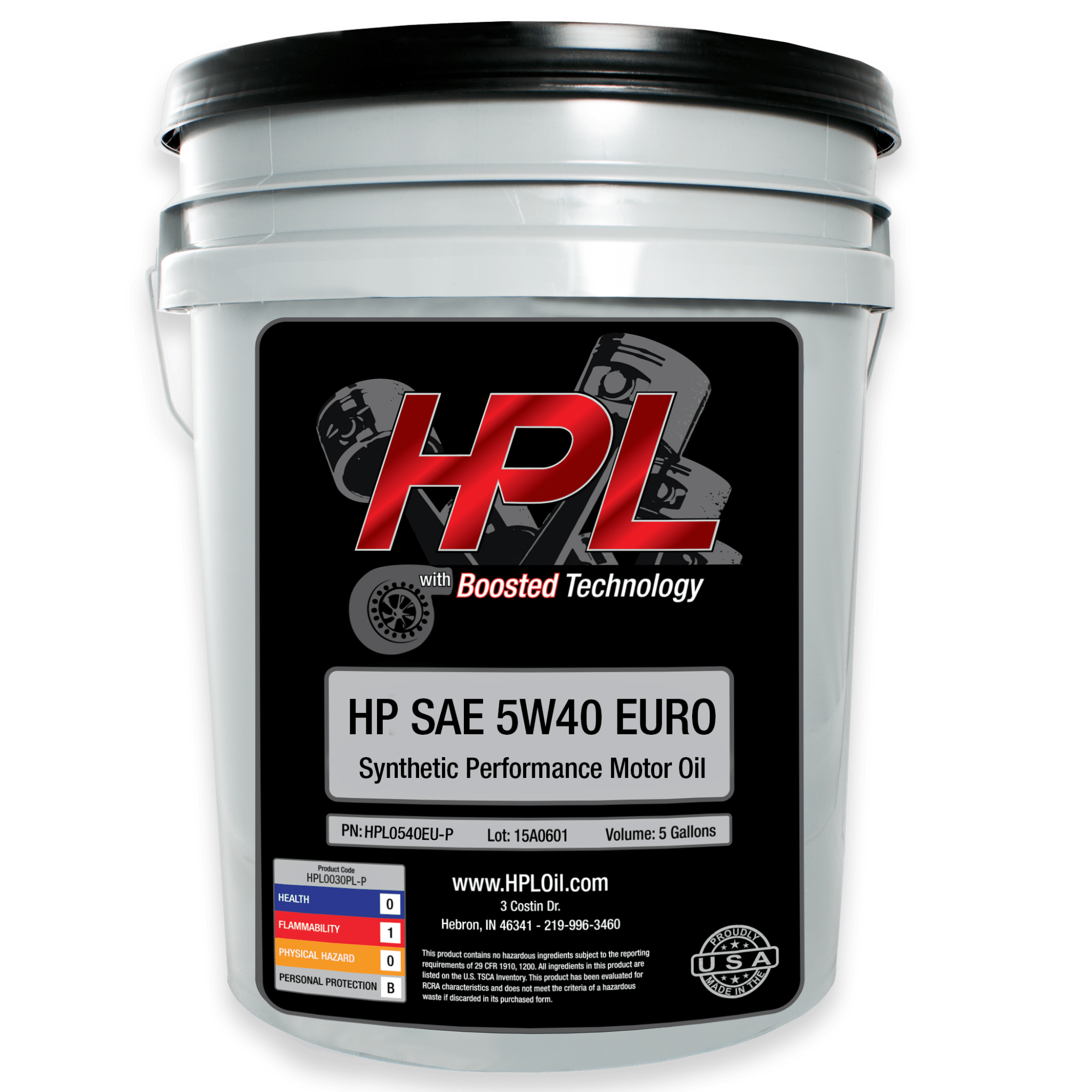 European Motor Oil - 5 Gallon Pail - HP Race Brands - HPL Superior Lubricants - Engine Oil