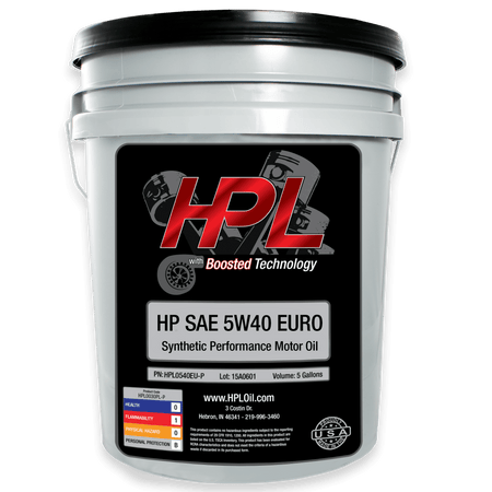 European Motor Oil - 5 Gallon Pail - HP Race Brands - HPL Superior Lubricants - Engine Oil