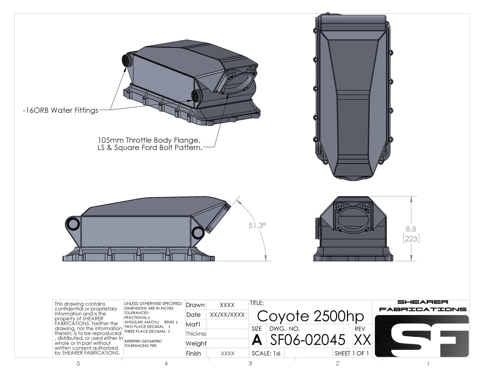 HiRam Coyote Pro/Series, 2500hp - HP Race Brands - Shearer Fabrications, Inc. - Intercooler