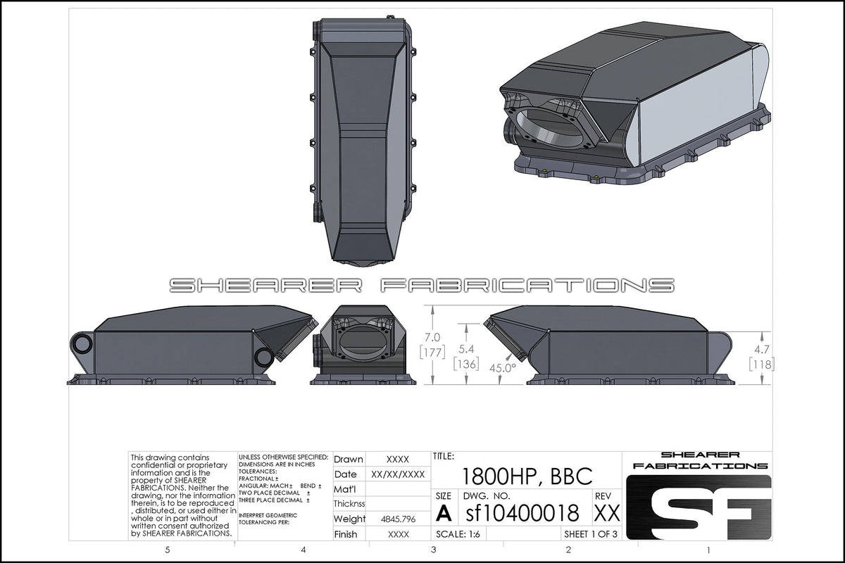 HiRam SBC/BBC Intercooler, 1800hp - HP Race Brands - Shearer Fabrications, Inc. - Intercooler