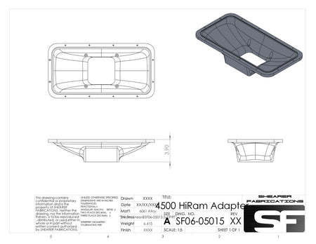 HiRam to 4500 Lower Adapter - HP Race Brands - Shearer Fabrications, Inc. - Intake Adapter