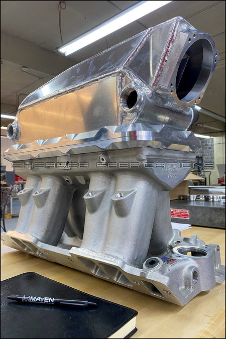HiRam to Edelbrock BBC Adapter Plate - HP Race Brands - Shearer Fabrications, Inc. - Intake Adapter