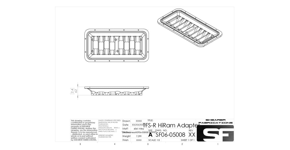 HiRam to TFSR Adapter - HP Race Brands - Shearer Fabrications, Inc. - Intake Adapter