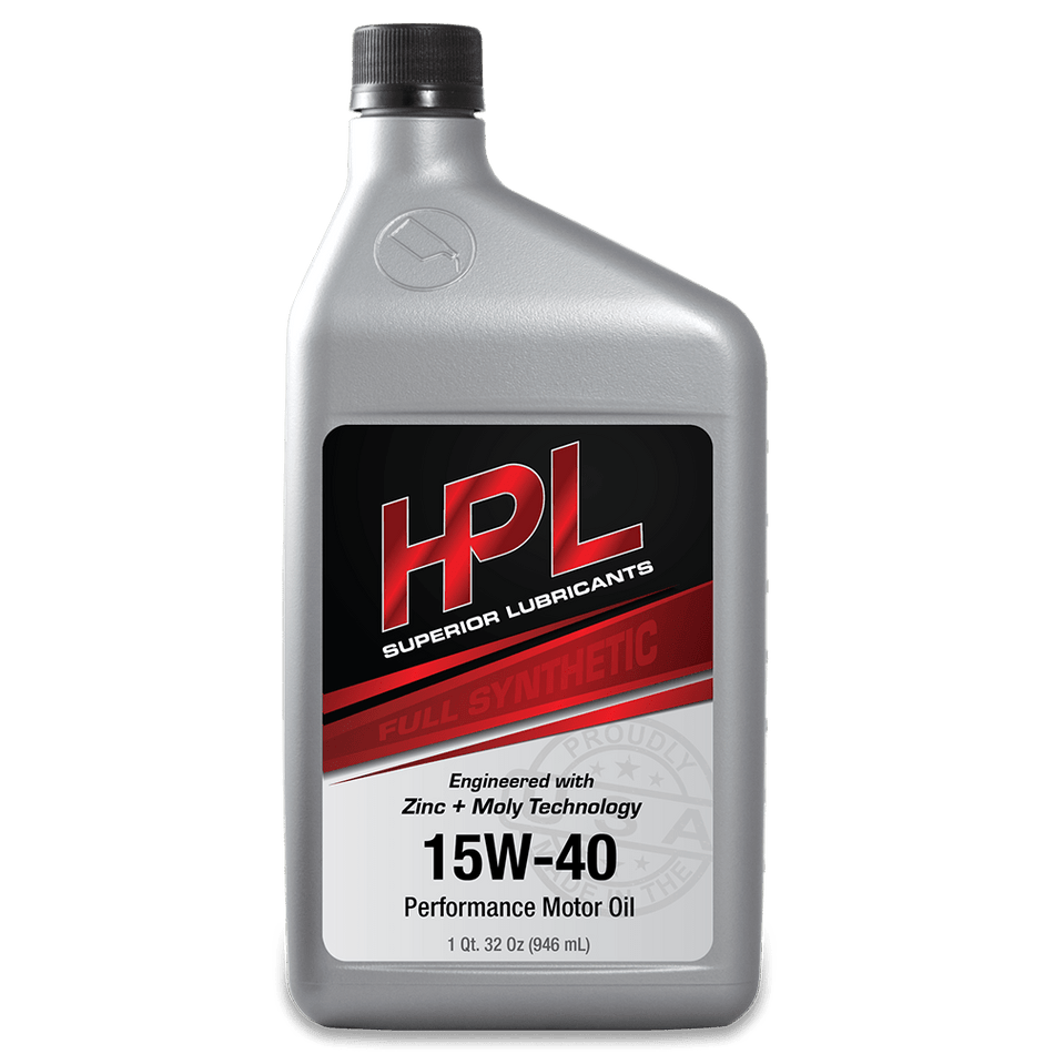 HPL 15W - 40 High Performance Motor Oil - HP Race Brands - HPL Superior Lubricants - Engine Oil