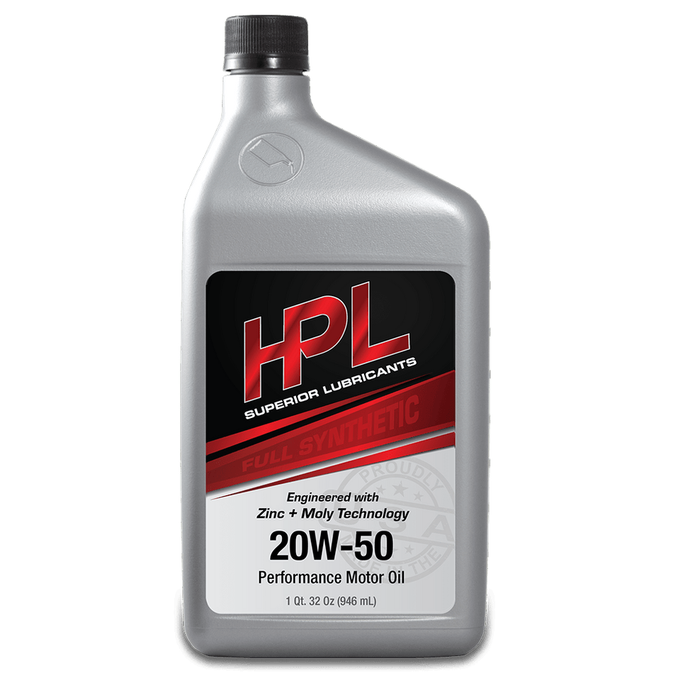 HPL 20W - 50 High Performance Motor Oil - HP Race Brands - HPL Superior Lubricants - Engine Oil