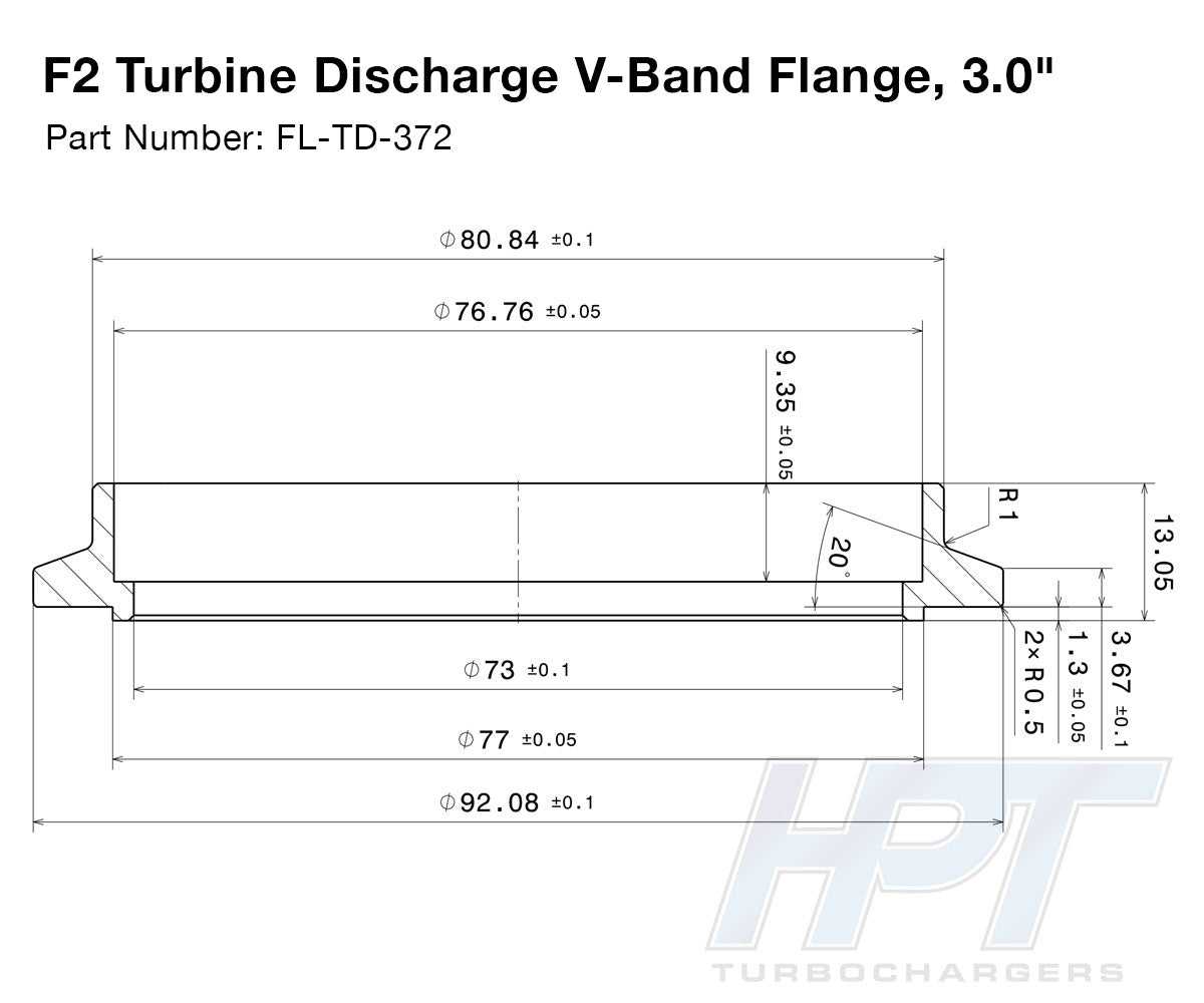 HPT F1 / F1.5 / F2 Discharge Flange & Clamp Kit - 3.00" - HP Race Brands - HPT Turbo - Clamp & Flange Kit