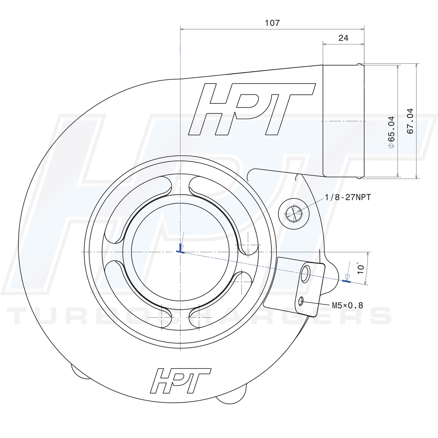 HPT F2 6469 Turbocharger - HP Race Brands - HPT Turbo - Turbocharger