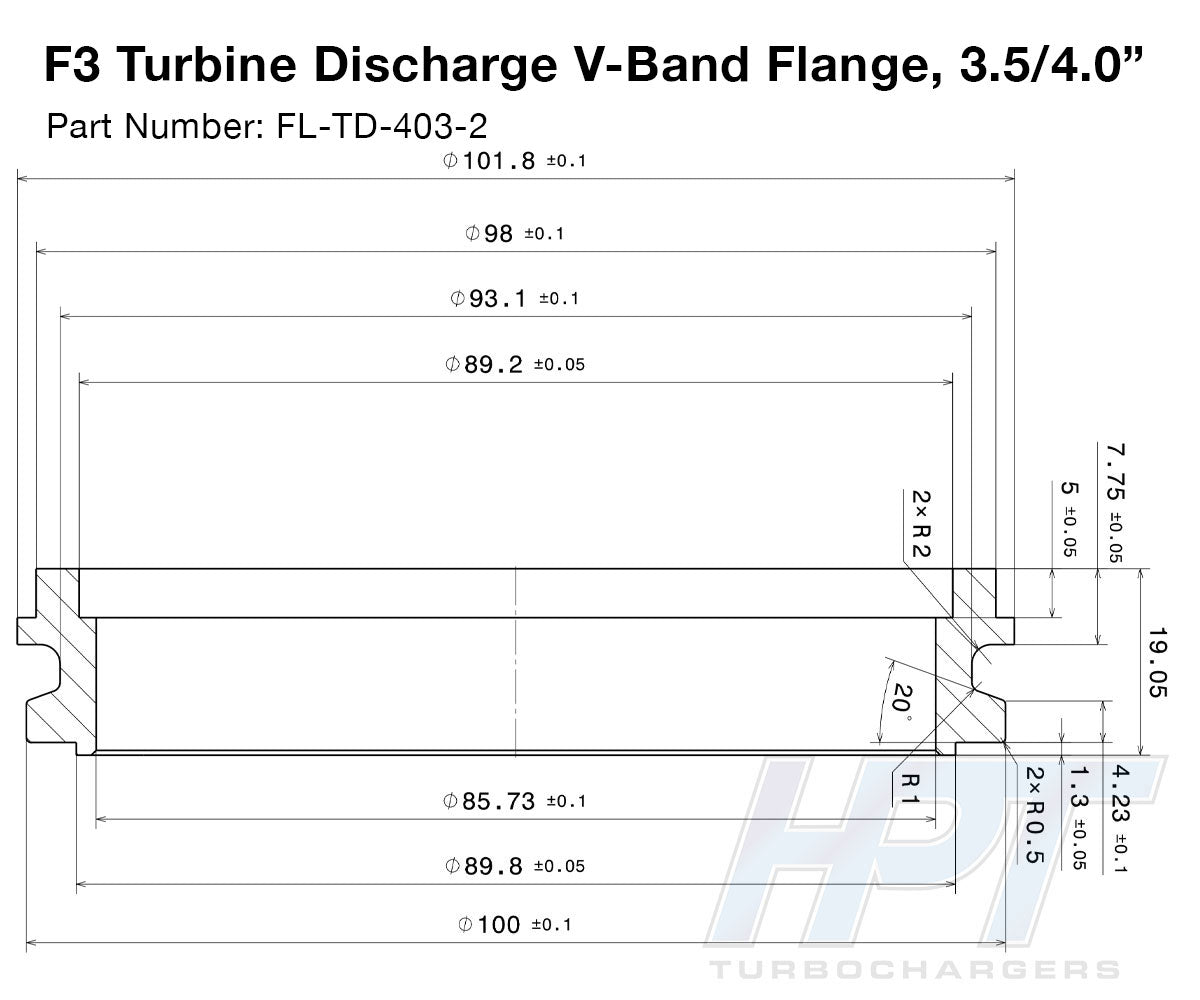 HPT F3 T4 Discharge Flange & Clamp Kit - 4.00" - HP Race Brands - HPT Turbo - Clamp & Flange Kit