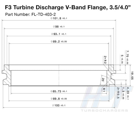 HPT F3 T4 Discharge Flange & Clamp Kit - 4.00" - HP Race Brands - HPT Turbo - Clamp & Flange Kit