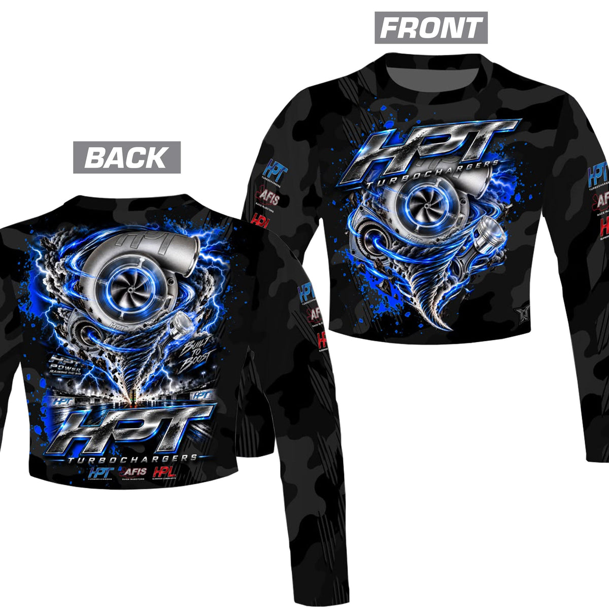 HPT Sublimated Ladies Long Sleeve Crop Top - HP Race Brands - HPT Turbo - Apparel & Merchandise
