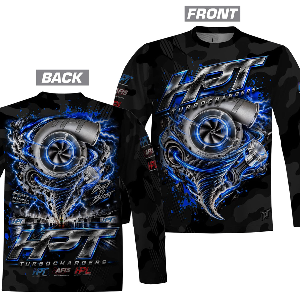 HPT Sublimated Long Sleeve Crew Shirt - HP Race Brands - HPT Turbo - Apparel & Merchandise