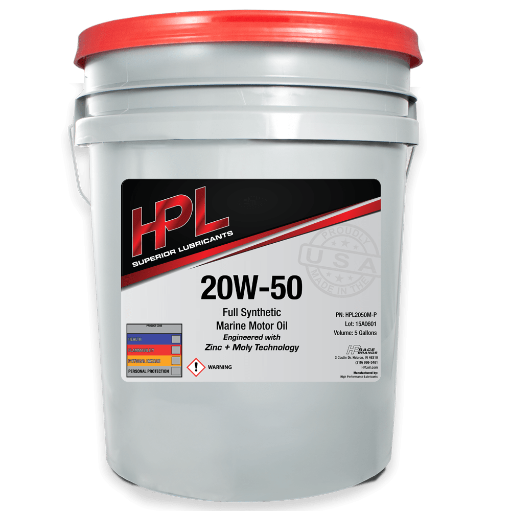 Marine Motor Oil - 5 Gallon Pail - HP Race Brands - HPL Superior Lubricants - Engine Oil
