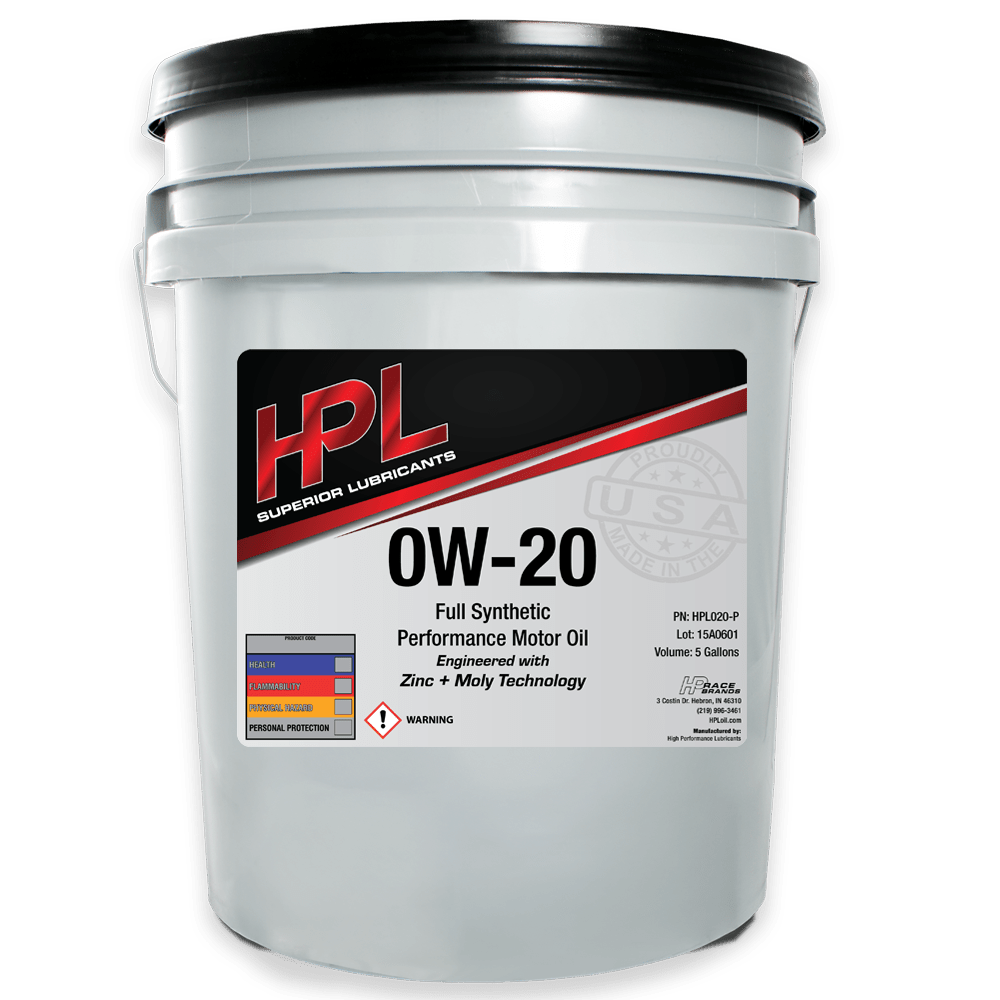 Performance Motor Oil - 5 Gallon Pail - HP Race Brands - HPL Superior Lubricants - Engine Oil