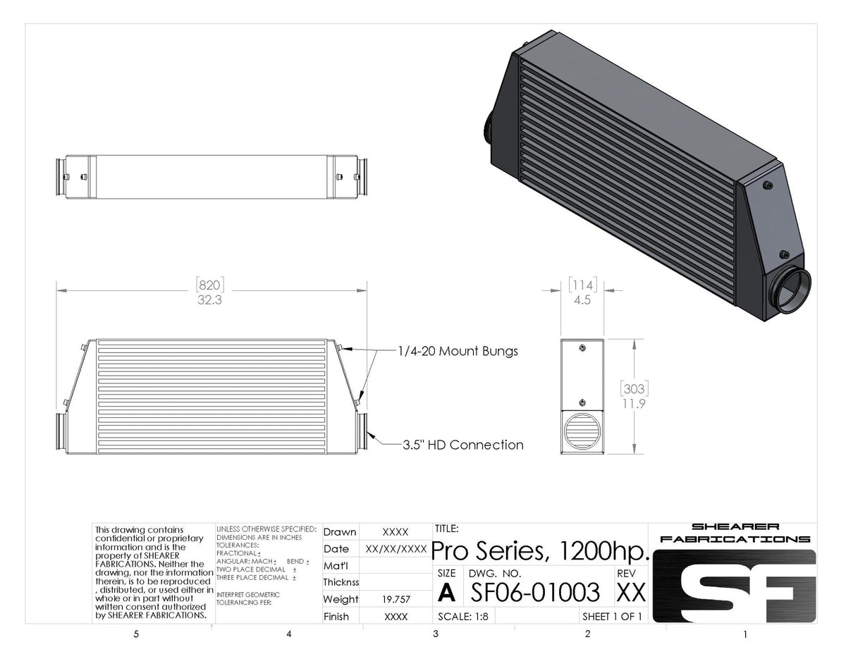 Pro/Series, 1200hp - HP Race Brands - Shearer Fabrications, Inc. - Intercooler