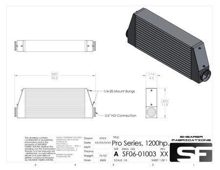 Pro/Series, 1200hp - HP Race Brands - Shearer Fabrications, Inc. - Intercooler