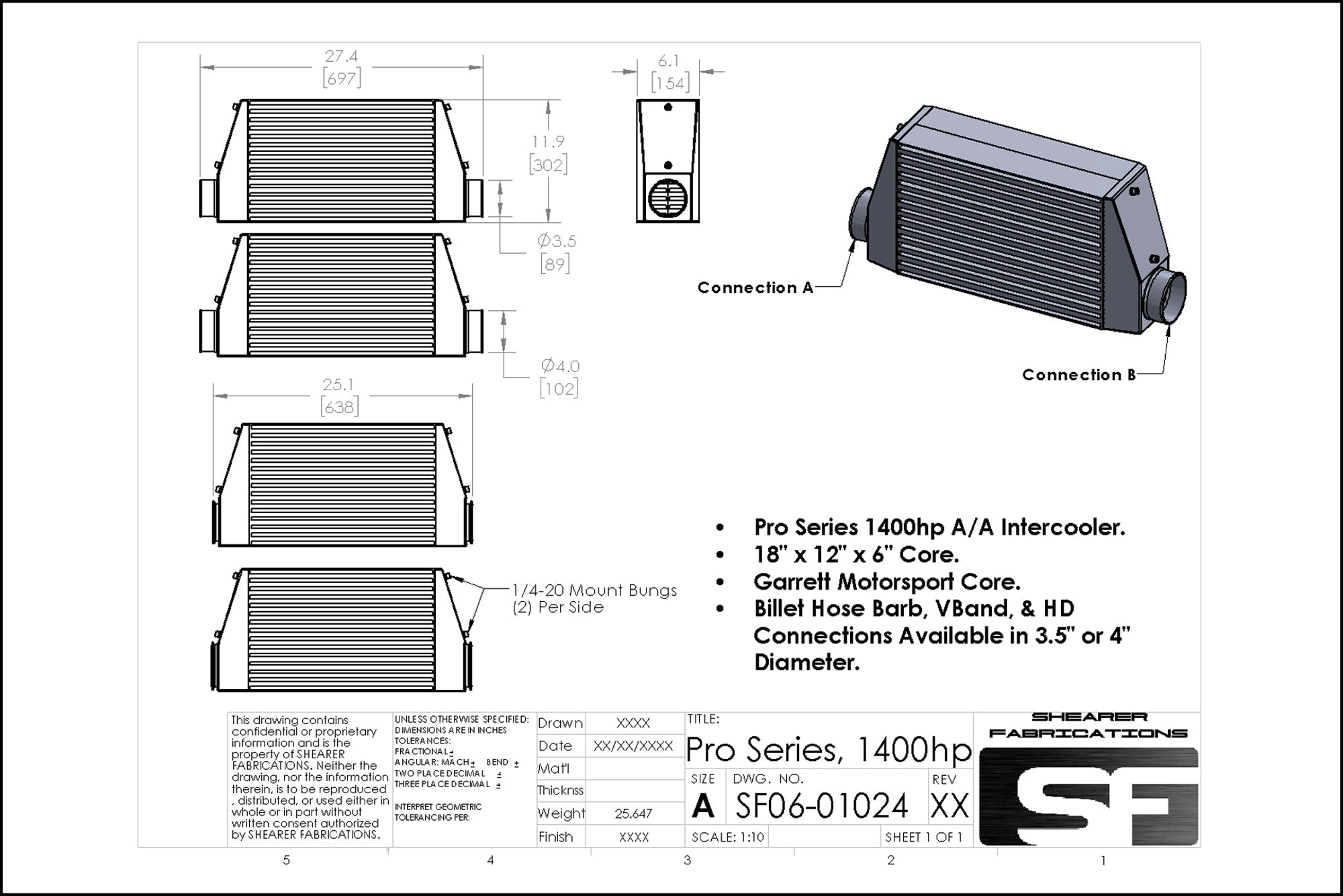 Pro/Series, 1400hp - HP Race Brands - Shearer Fabrications, Inc. - Intercooler