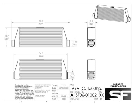 Pro/Series, 1500hp, Single In/Out - HP Race Brands - Shearer Fabrications, Inc. - Intercooler