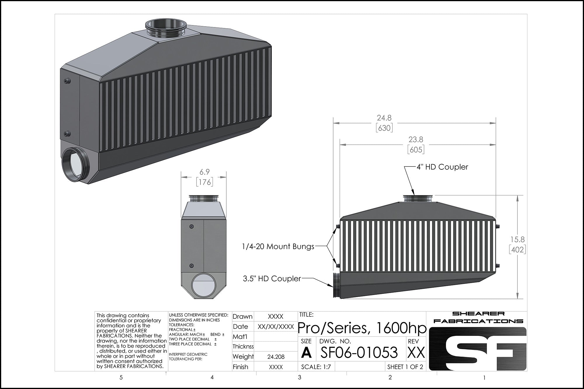 Pro/Series, 1600hp - HP Race Brands - Shearer Fabrications, Inc. - Intercooler