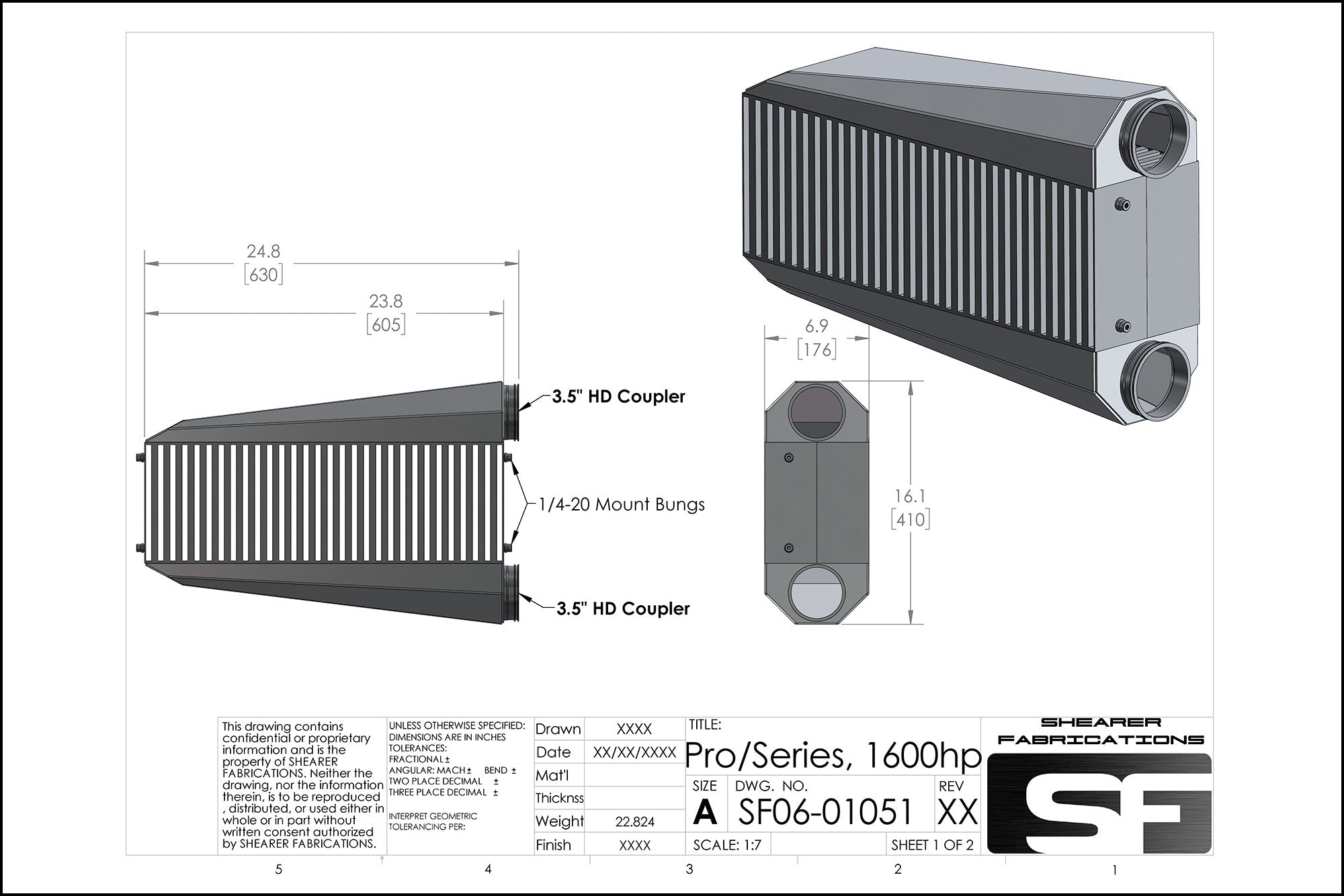Pro/Series, 1600hp - HP Race Brands - Shearer Fabrications, Inc. - Intercooler