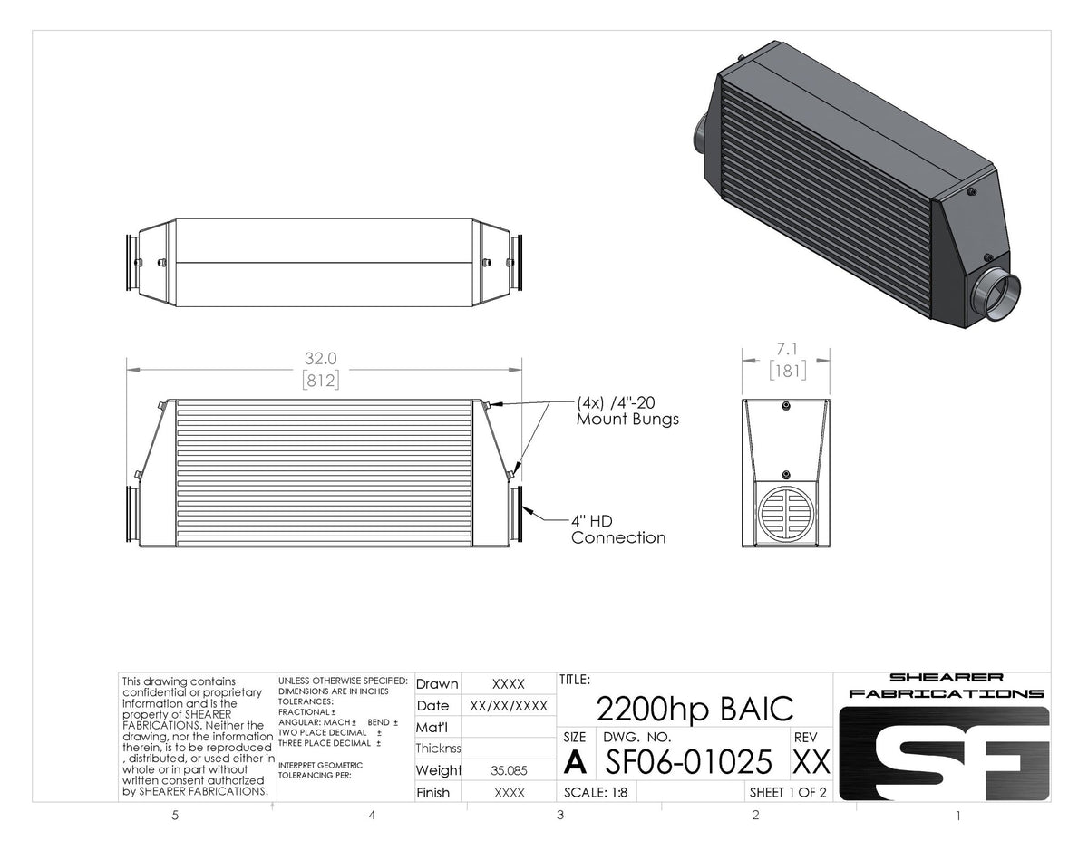 Pro/Series, 2200hp, BAIC - HP Race Brands - Shearer Fabrications, Inc. - Intercooler