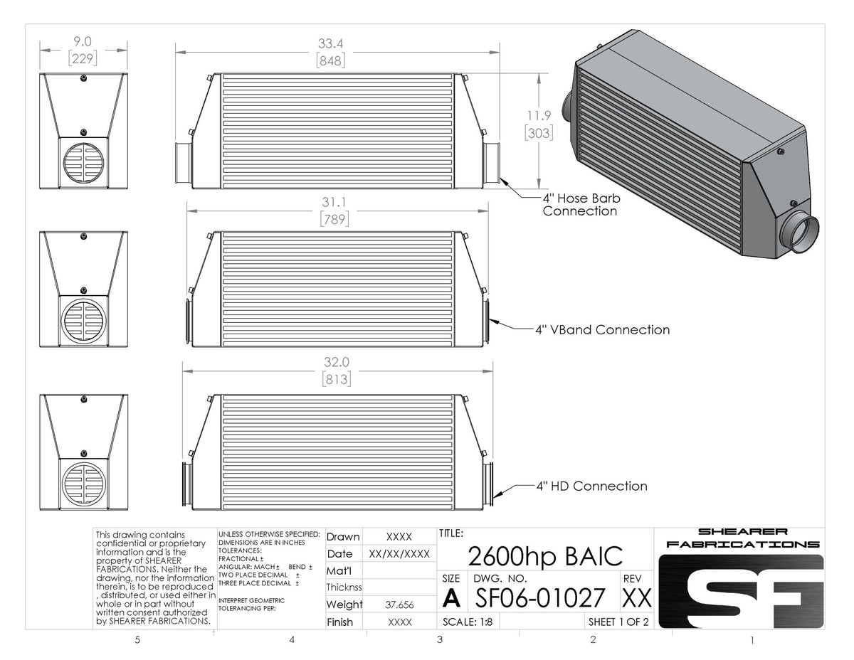 Pro/Series, 2600hp, BAIC - HP Race Brands - Shearer Fabrications, Inc. - Intercooler