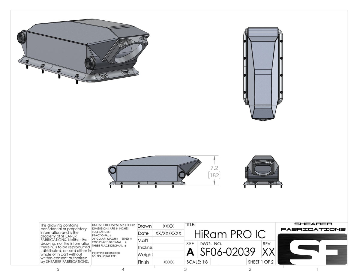 Pro/Series Hi-Ram Intercooler, 2300hp - HP Race Brands - Shearer Fabrications, Inc. - Intercooler