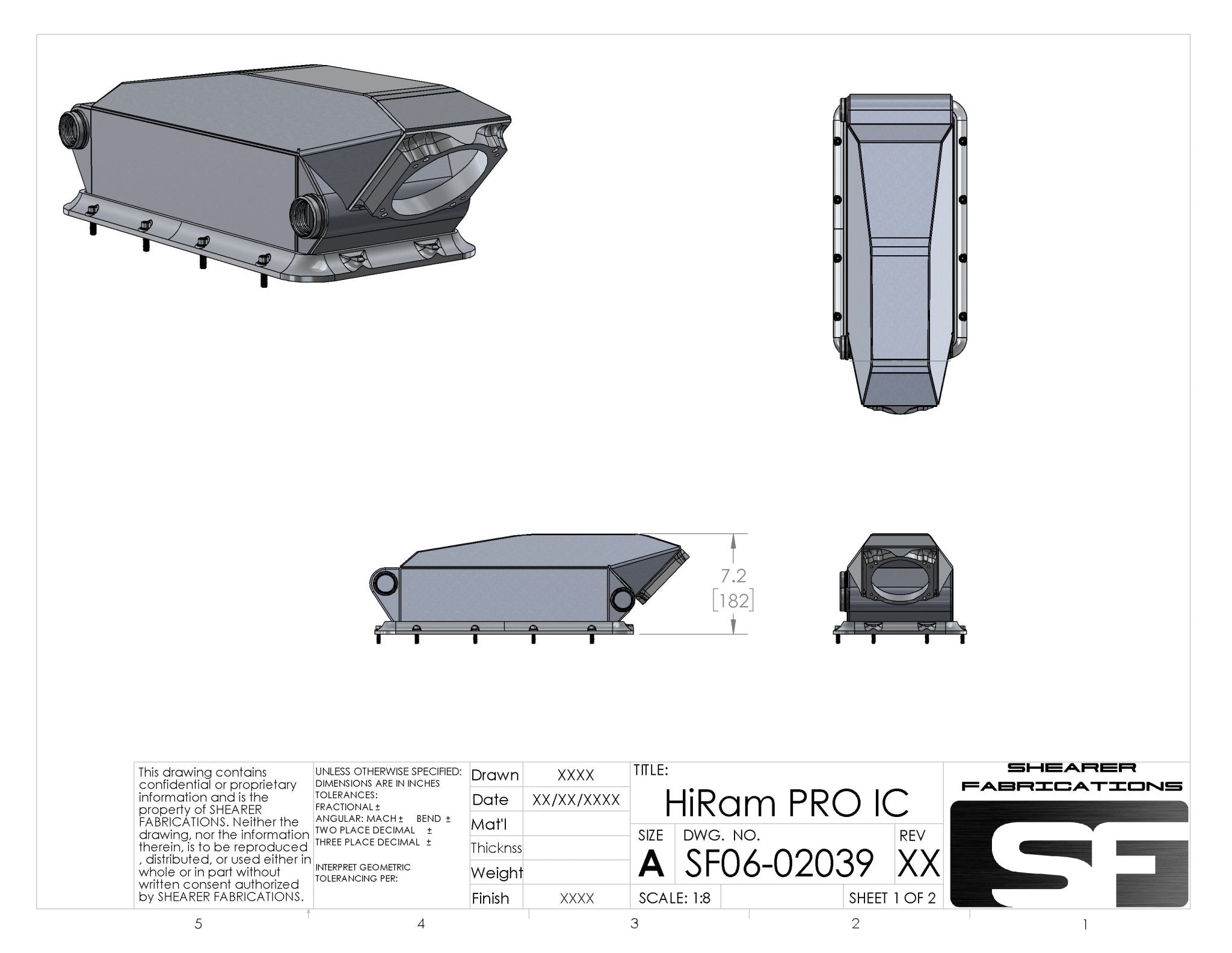 Pro/Series Hi-Ram Intercooler, 2300hp - HP Race Brands - Shearer Fabrications, Inc. - Intercooler