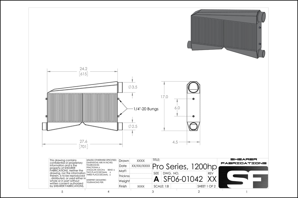 Pro/Series, "Shorty" TT, 1200hp - HP Race Brands - Shearer Fabrications, Inc. - Intercooler